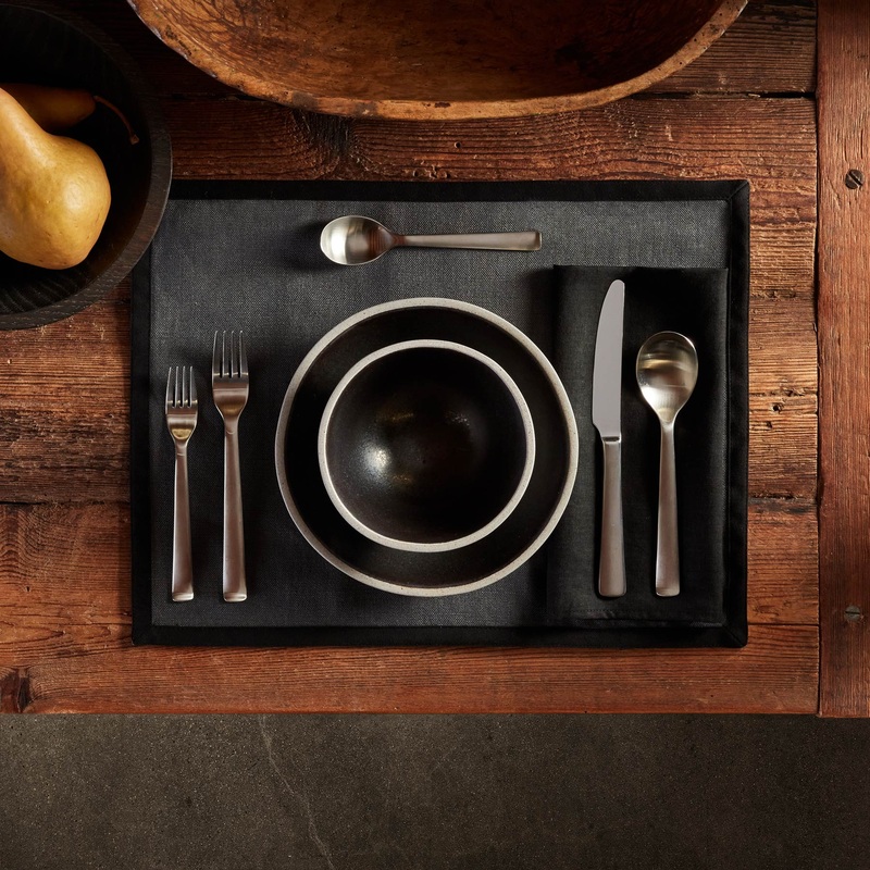 Solid Linen Table Napkin – Black