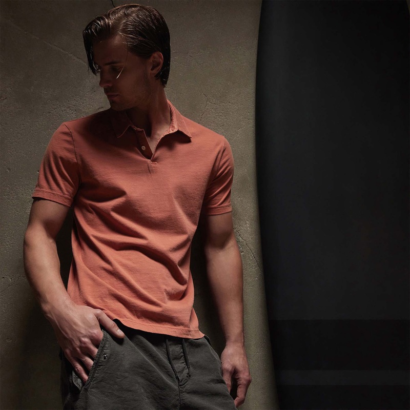 Sueded Jersey Polo – Taj Mahal Pigment