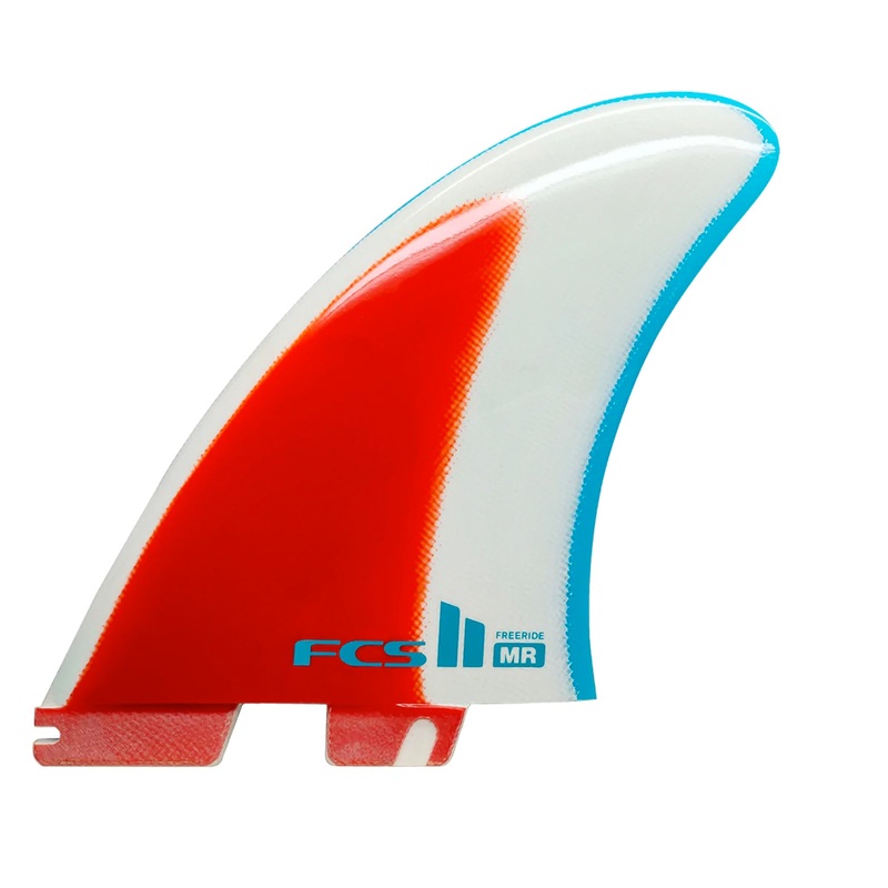 FCS II Mark Richards Freeride Performance Glass Twin Surfboard Fins – Red/White/Blue