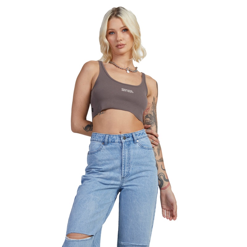 RVCA Womens Old Cropped Tank