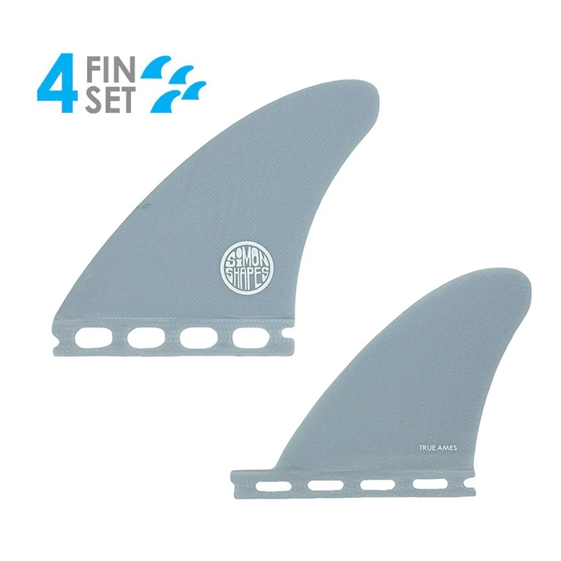True Ames John Simon Quad Type I Futures Surfboard Fins – Smoke