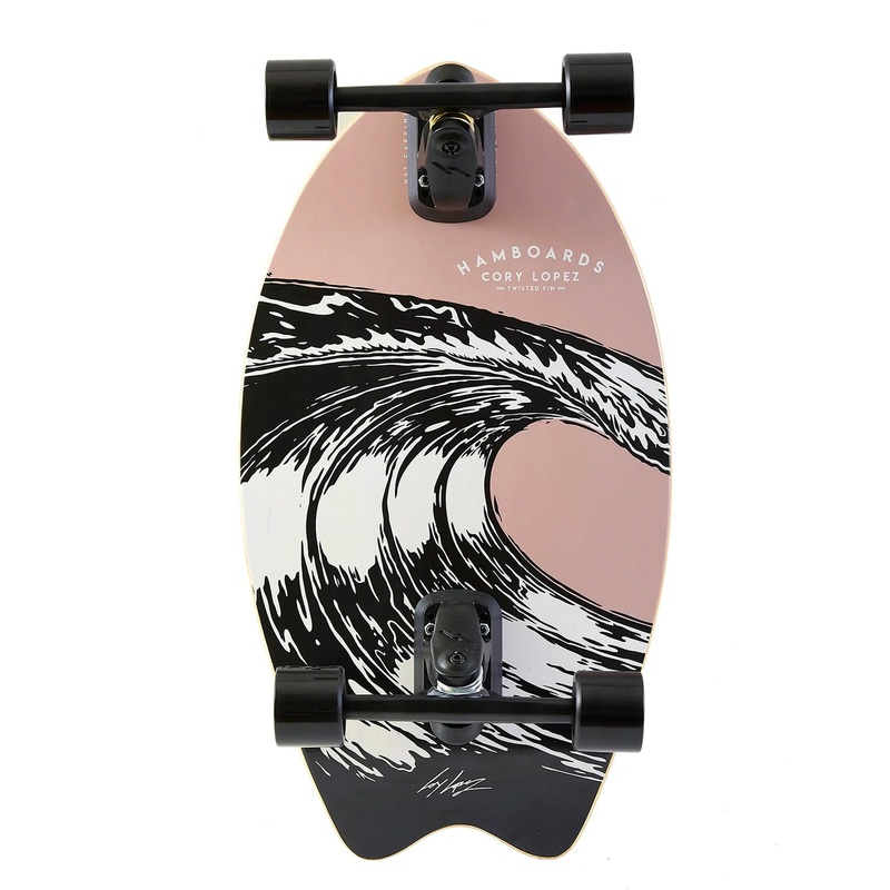 Hamboard Cory Lopez Twisted Fin 26″ Surfskate Skateboard – Pastel