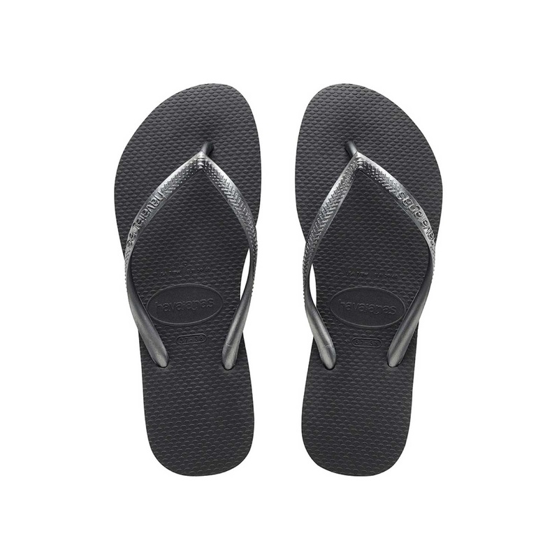 Havaianas Slim Metallic Grey Thongs