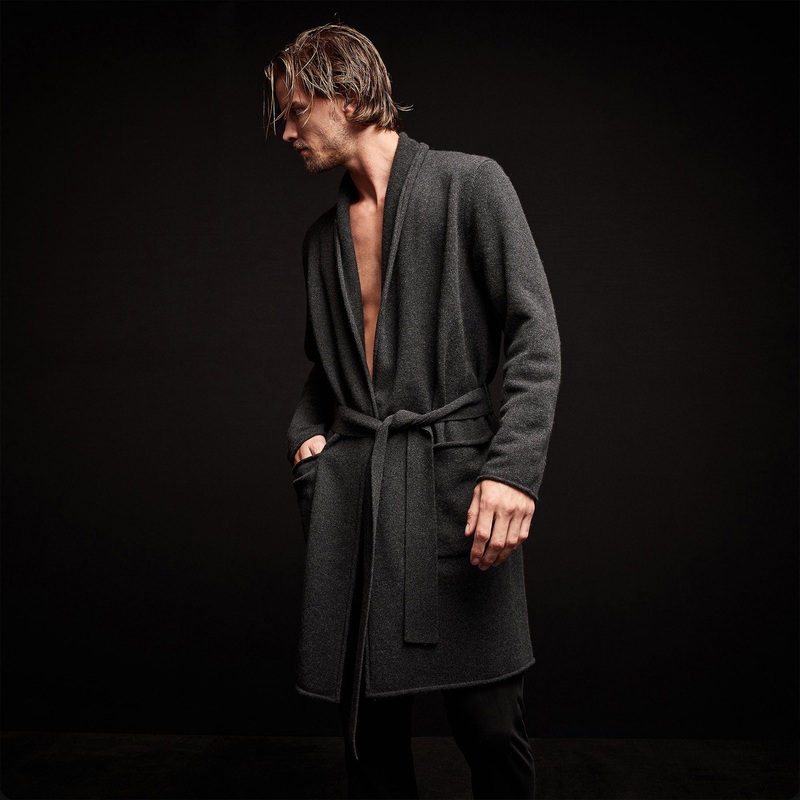 Recycled Cashmere Robe – Coal