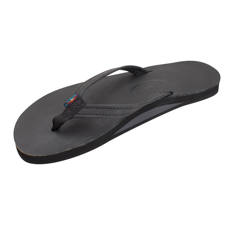 Rainbow Single Classic Leather Women’s Sandals – Black