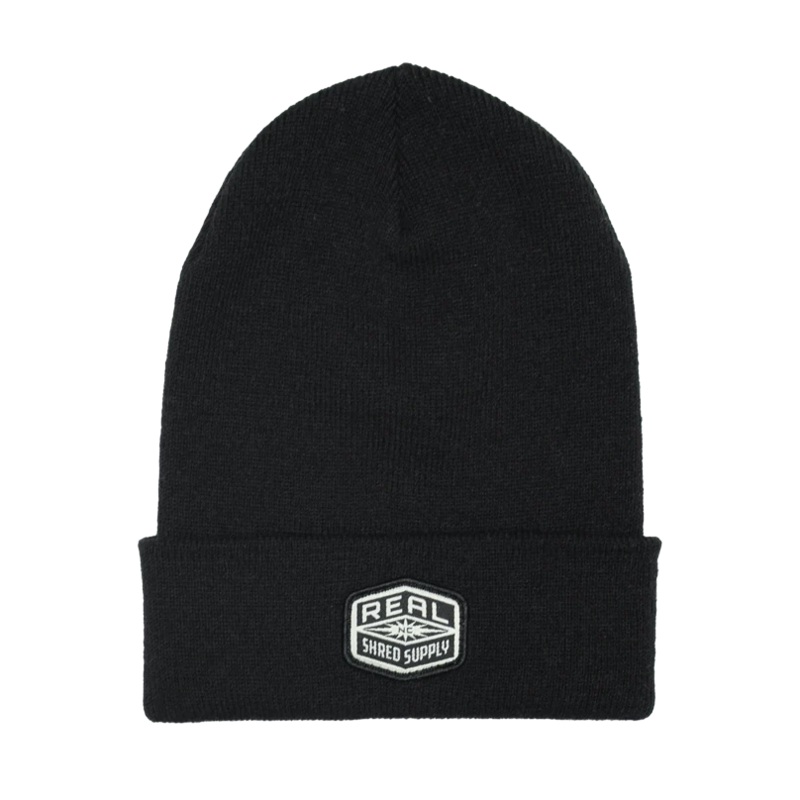 REAL Shred Supply Cuffed Beanie-Black