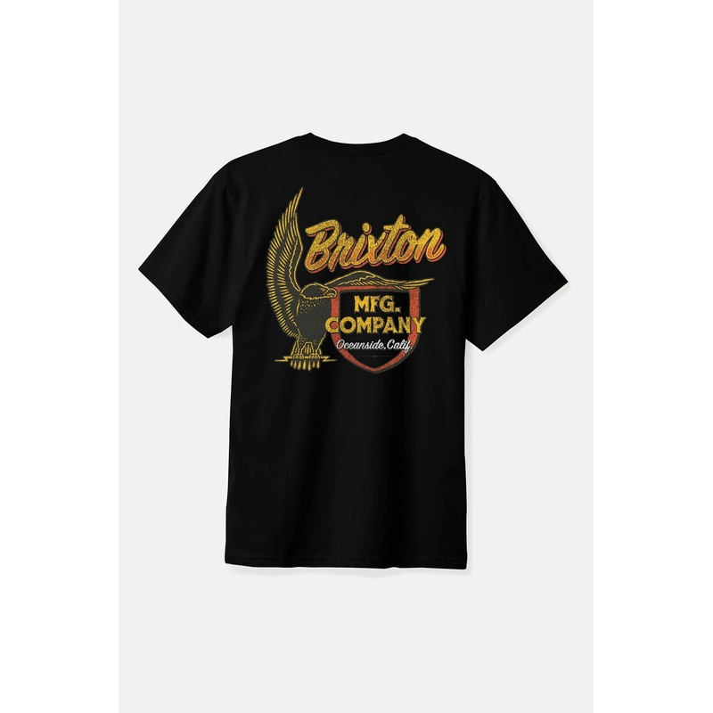 Brixton Highline Short Sleeve Standard T-Shirt Black Worn Wash