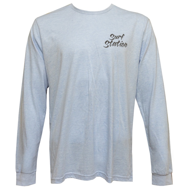 Surf Station Shooting Barrel Men’s L/S T-Shirt – Heather Columbia Blue