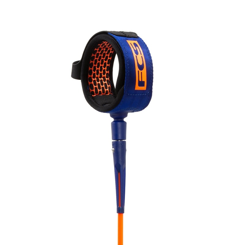 FCS All Round Essential Leash-7′ x 7mm-Blood Orange/Navy