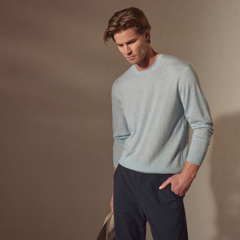 Lightweight Fine Gauge Cashmere Crew – Open Sky