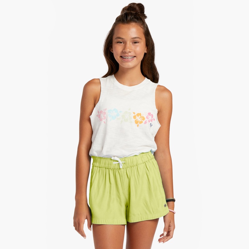 Roxy Una Mattina Youth Girls Elastic Boardshorts – Green