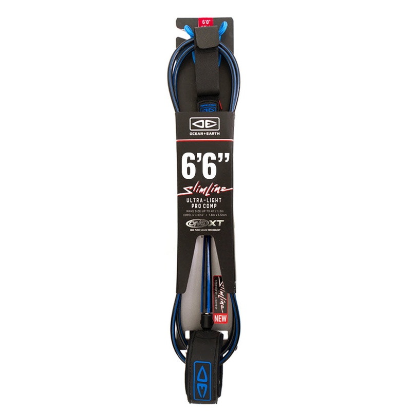 Ocean & Earth Slimline Lightweight Comp One-XT 6’6″ Leash – Blue/Black