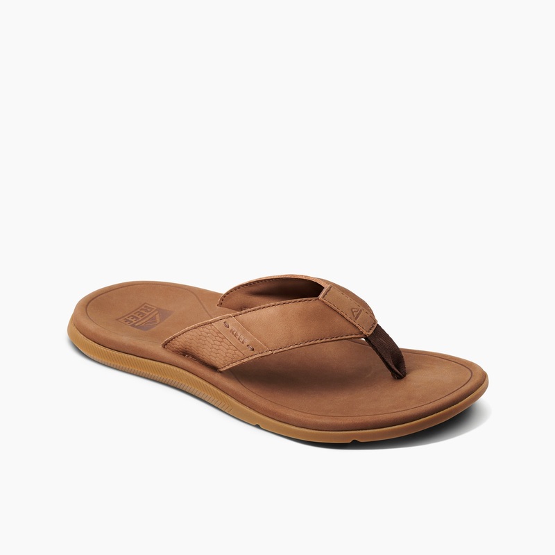 REEF Leather Santa Ana Sandal-Brown