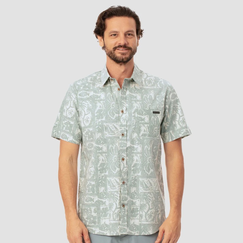 Surf Station Offshore Men’s S/S Dress Shirt – Olive
