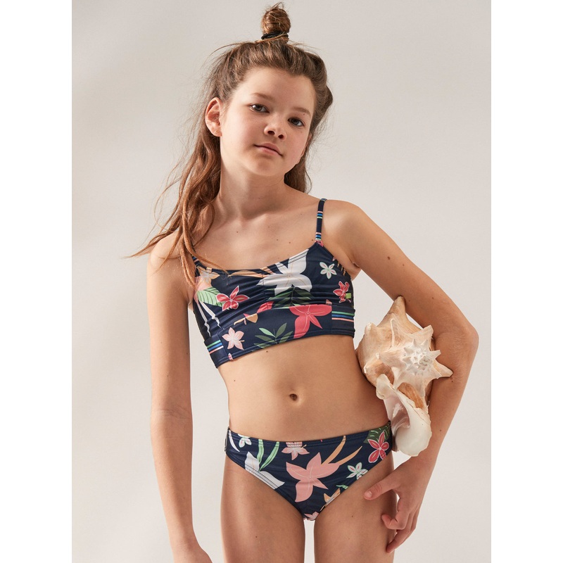 Roxy Vacay For Life Crop Top Bikini-Mood Indigo