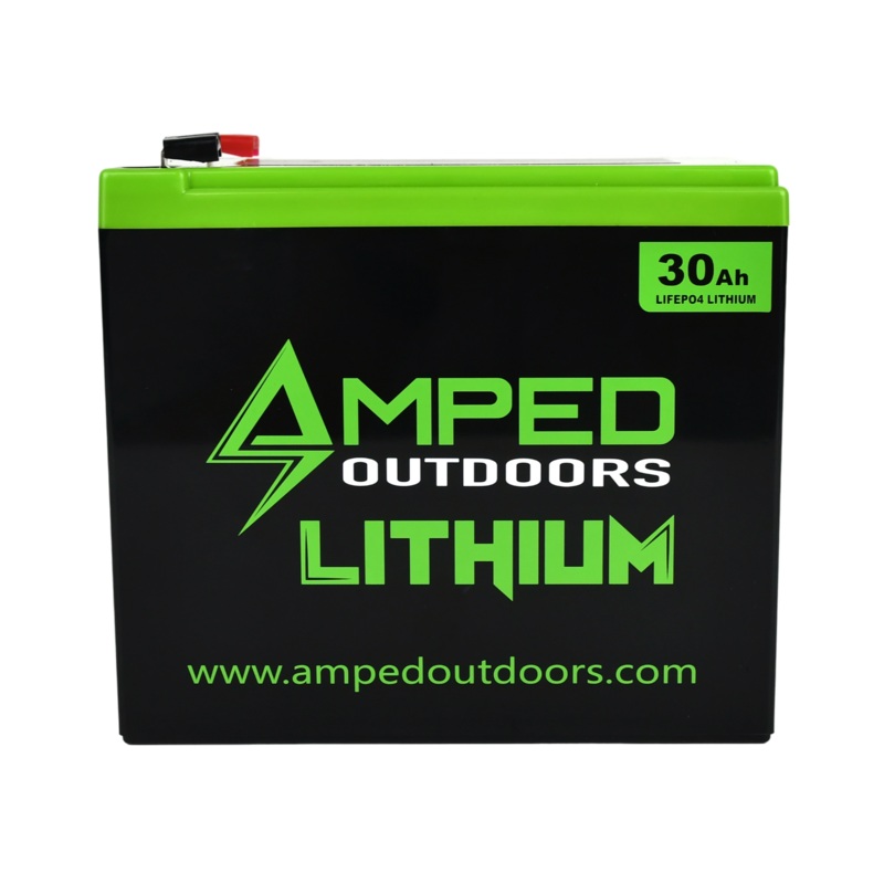Amped Outdoors 12V 30Ah LiFePO4 Lithium Battery- Wide