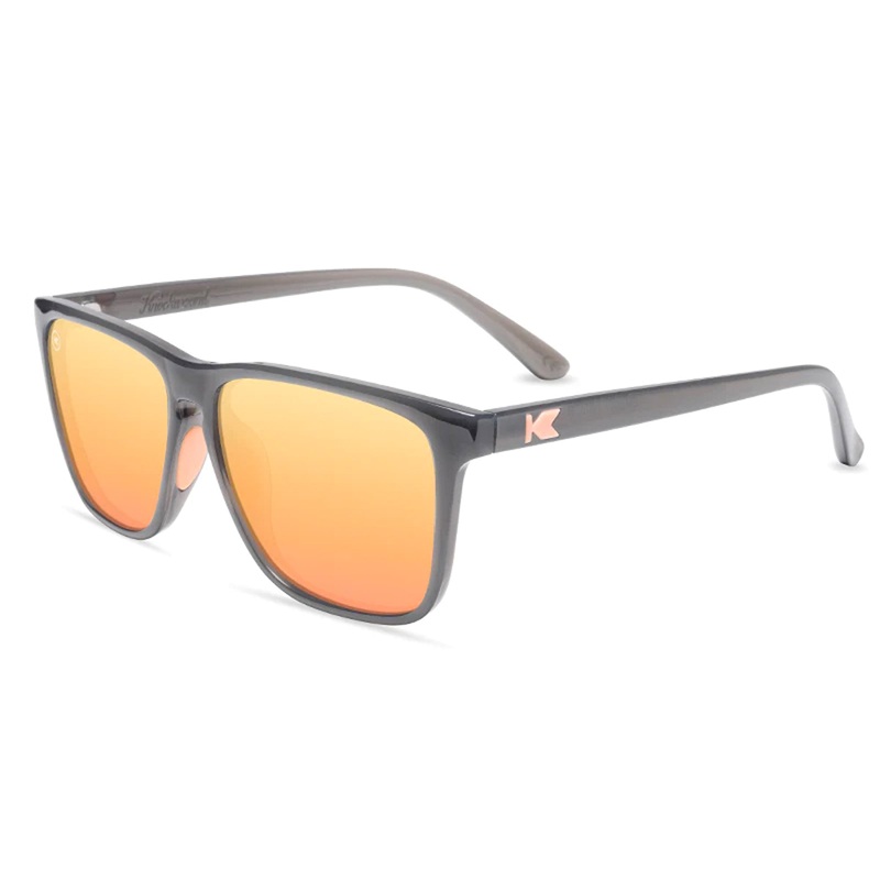 Knockaround Fast Lanes Sport Men’s Sunglasses – Jelly Grey/Peach Polarized