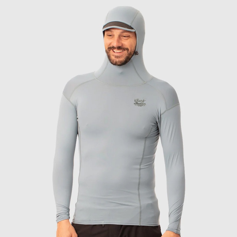 Surf Station Avalon Hooded Men’s L/S Rashguard – Grey