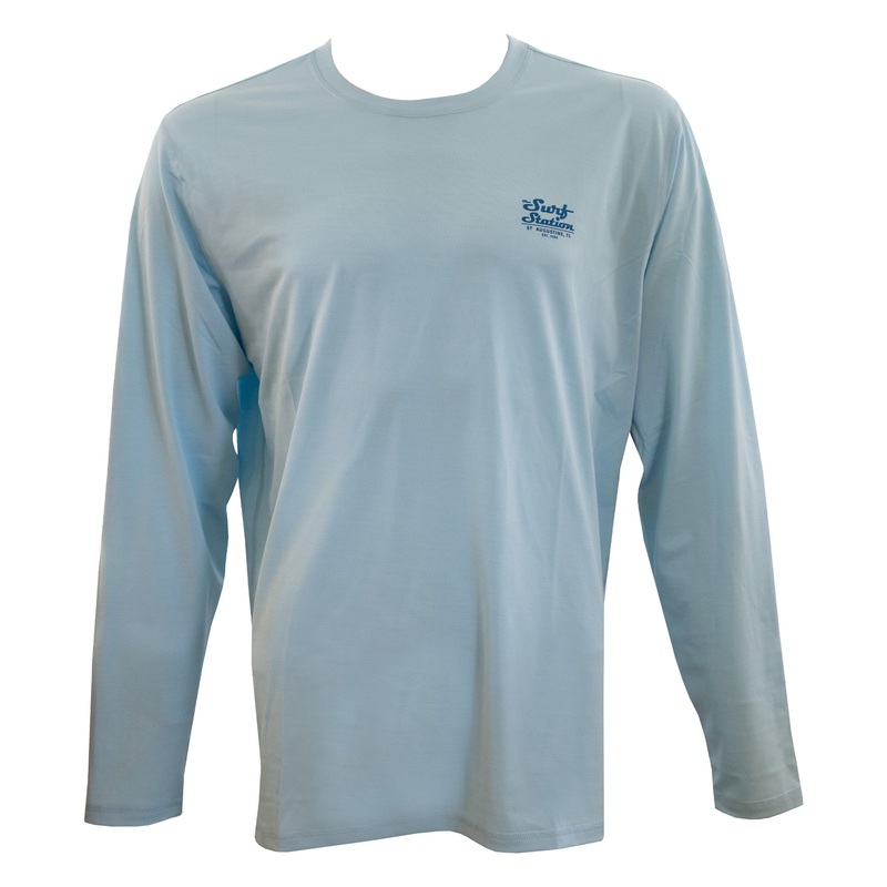 Surf Station Hybrid Men’s L/S Sun Shirt – Heather Blue