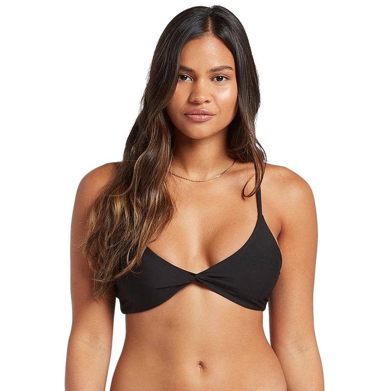 Volcom Simply Seamless V-Neck Women’s Bikini Top – Black