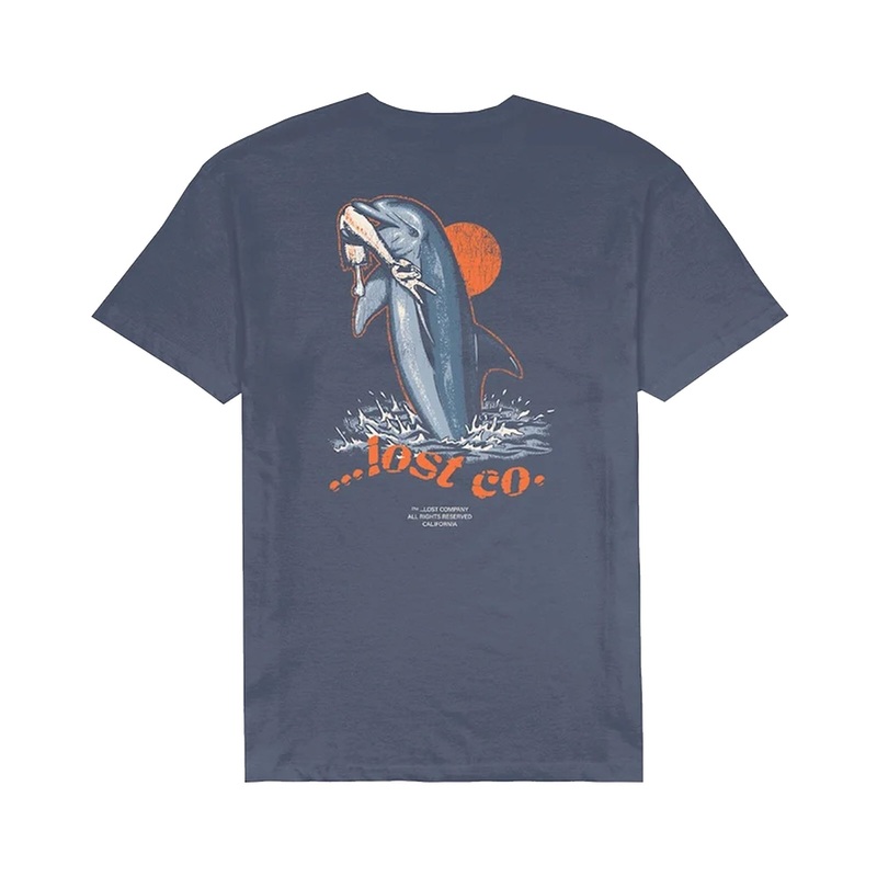 Lost Flippin Vintage Dye Men’s S/S T-Shirt – Faded Indigo