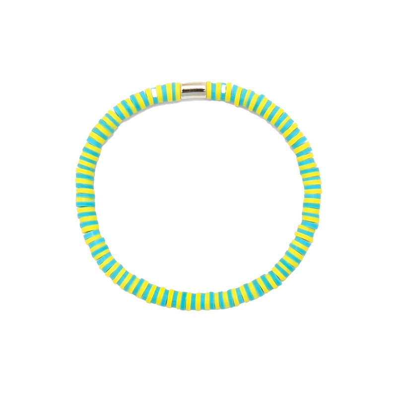 Pura Vida Seascape Vinyl Disc Stretch Bracelet – Sunbleached Aqua