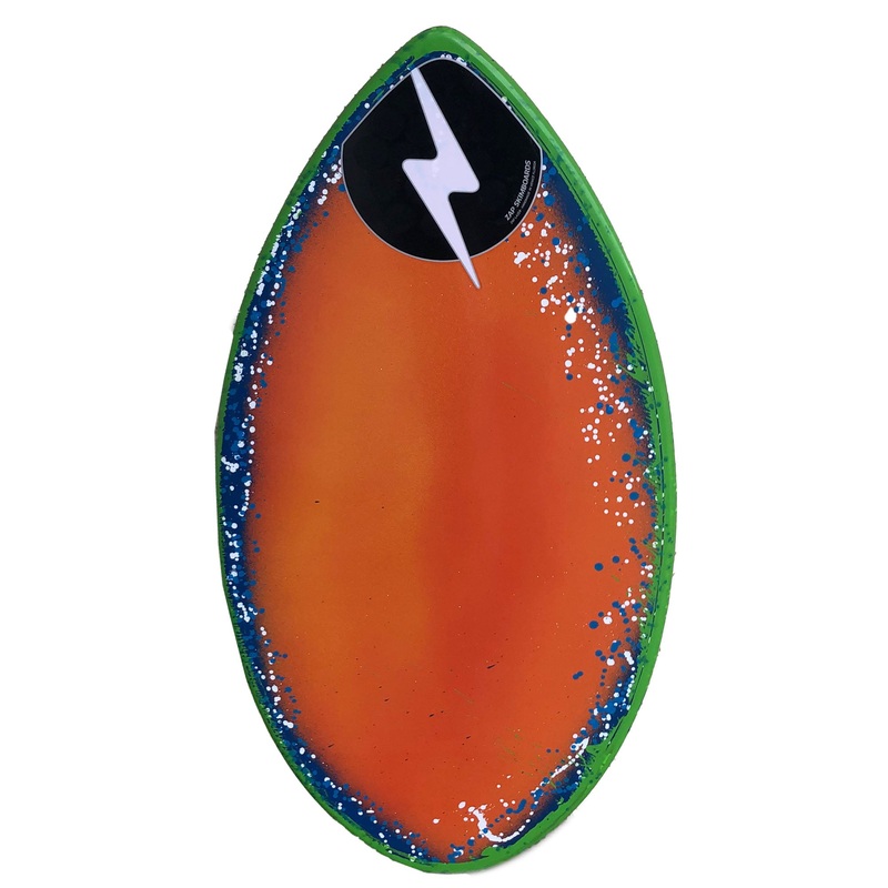 Zap 35″ Mini Lazer Skimboard – Orange/Blue Green Rails