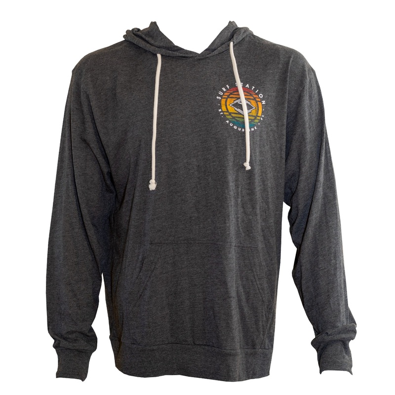 Surf Station Oldest City Coordinates L/S Hooded Pullover – Black