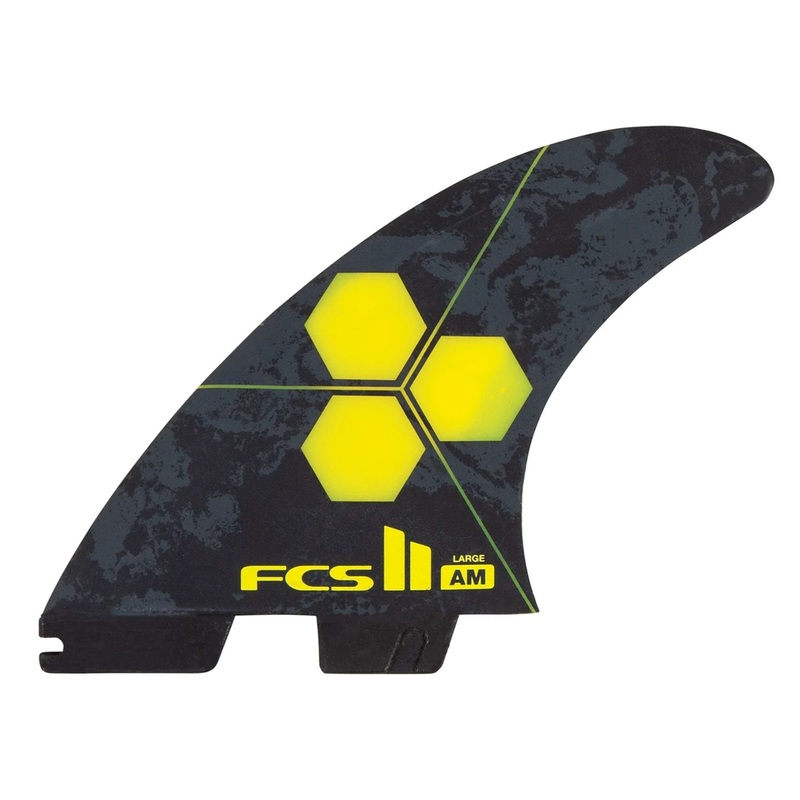 FCS II Channel Islands AM Performance Core 5-Fin Surfboard Fins – Large/Yellow