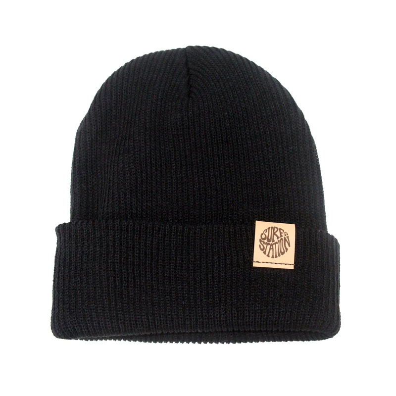 Surf Station Hippie 84 Men’s Super Slouch Beanie – Black