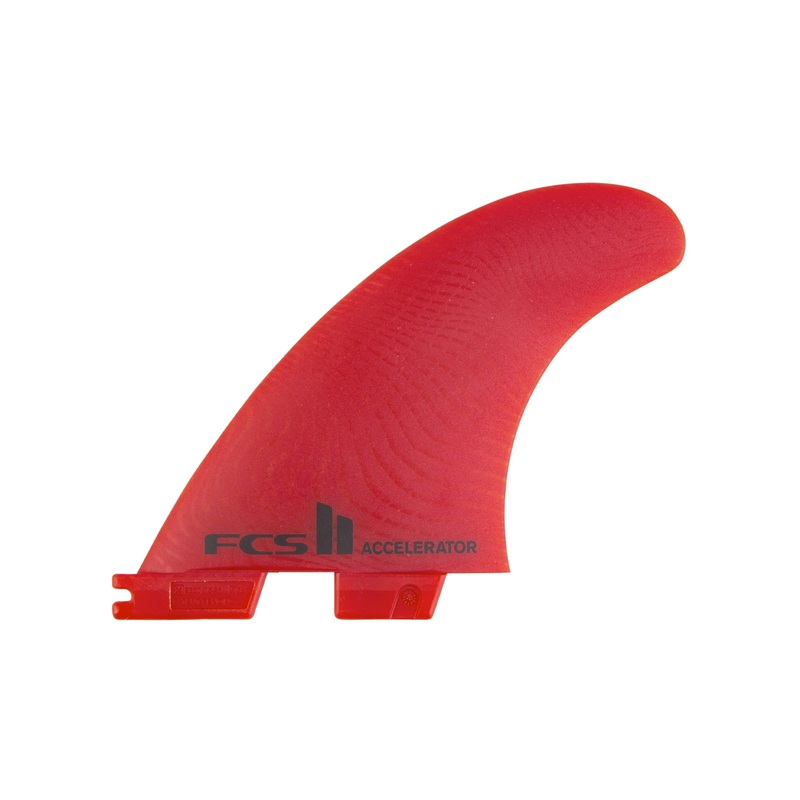 FCS II Accelerator Neo Glass Tri Surfboard Fins – Medium/Red