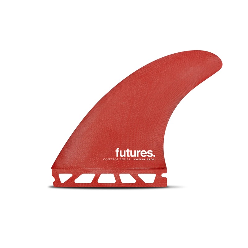 Futures Coffin Bros Fiberglass Tri Surfboard Fins – Medium/Red
