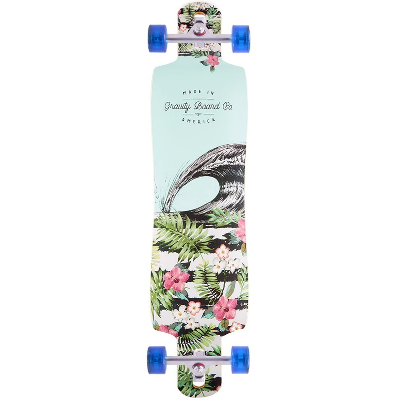 Gravity Double Drop Aloha Spirit 41″ Complete Skateboard – Floral Wave