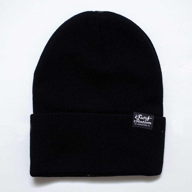 Surf Station Small Classic Logo Beanie – Black