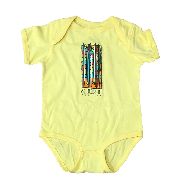 Surf Station Surfboard Light Stream Youth Infant Onesie – Yellow