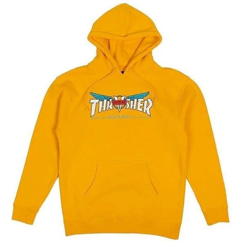 Thrasher x Venture Collab  Men’s L/S Hoodie – Gold