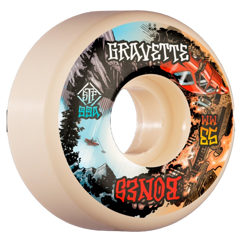 Bones Gravette Heaven & Hell 52mm 99a Skateboard Wheels – Multi