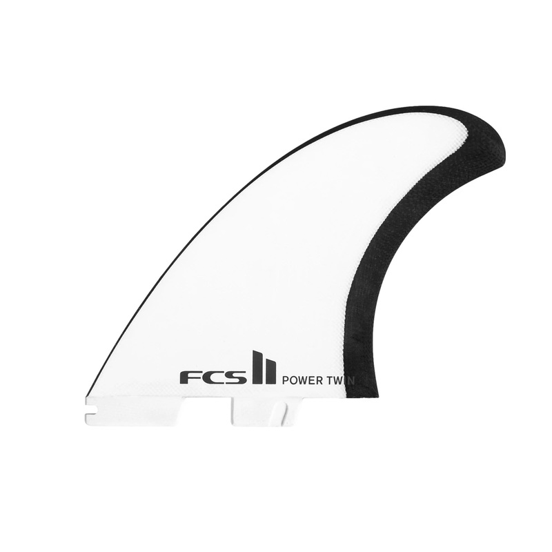FCS II Power Twin Performance Glass Twin Surfboard Fins – White