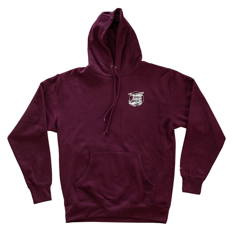 Surf Station Circle Woody Men’s Hoodie – Maroon