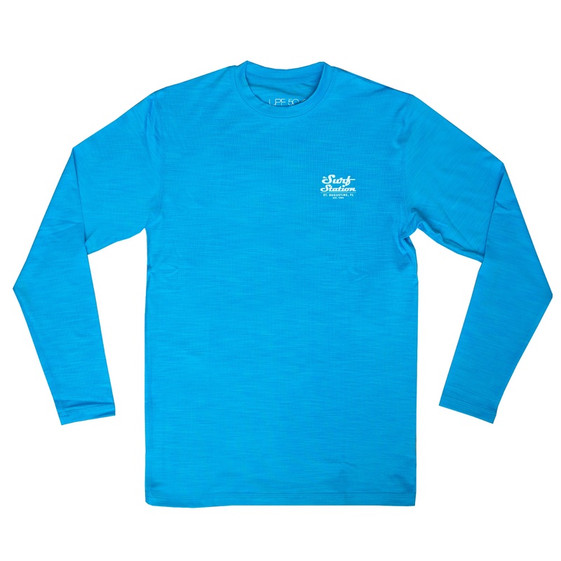 Surf Station Hybrid Mechanic Youth Boy’s L/S Rashguard – Blue