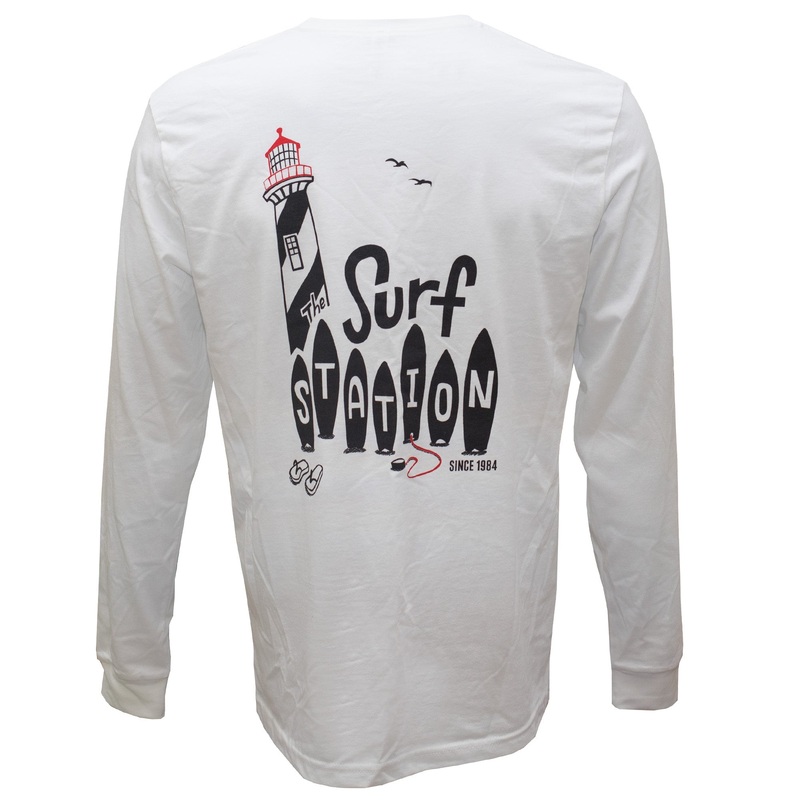 Surf Station x Karen Pedone St. Aug Lighthouse Men’s L/S T-Shirt – White