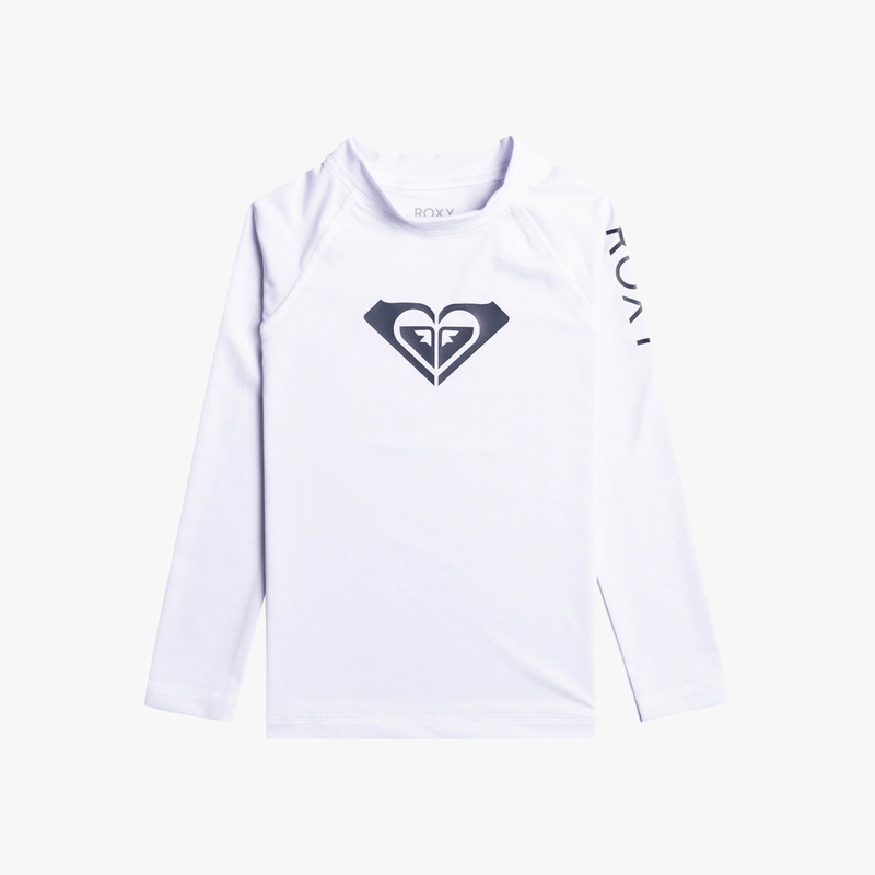 Roxy Whole Hearted Youth Girl’s L/S Rashguard – White