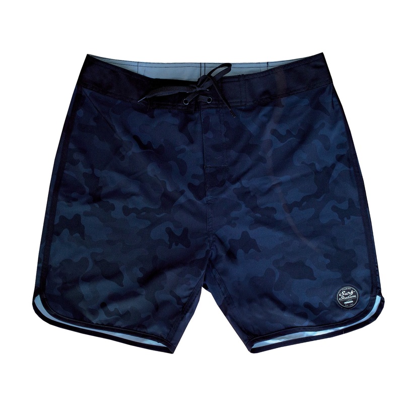 Surf Station Aussie 4-Way Stretch Men’s Boardshorts – Blue Camo