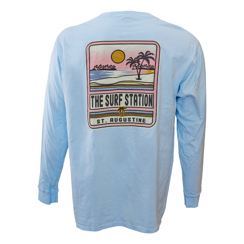 Surf Station Beach Life Men’s L/S Shirt – Powder Blue