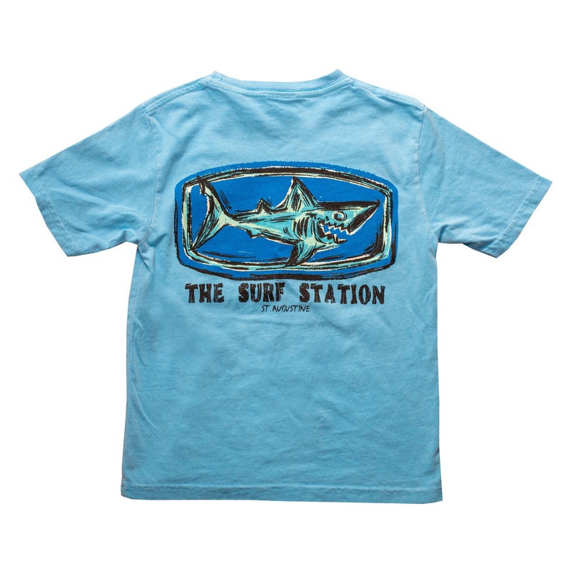 Surf Station Lil Yachty Shark Youth Boy’s S/S T-Shirt – Blue
