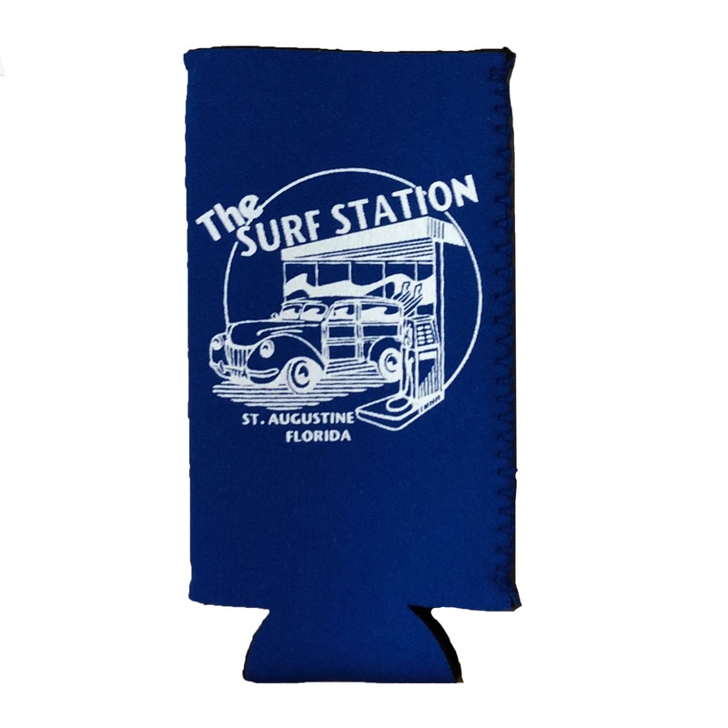 Surf Station Neoprene Slim Can Koozie – Blue