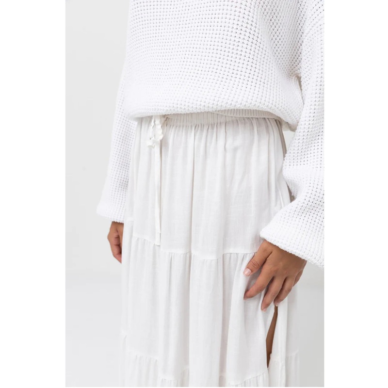 Rhythm Classic Tiered Maxi Women’s Skirt – White