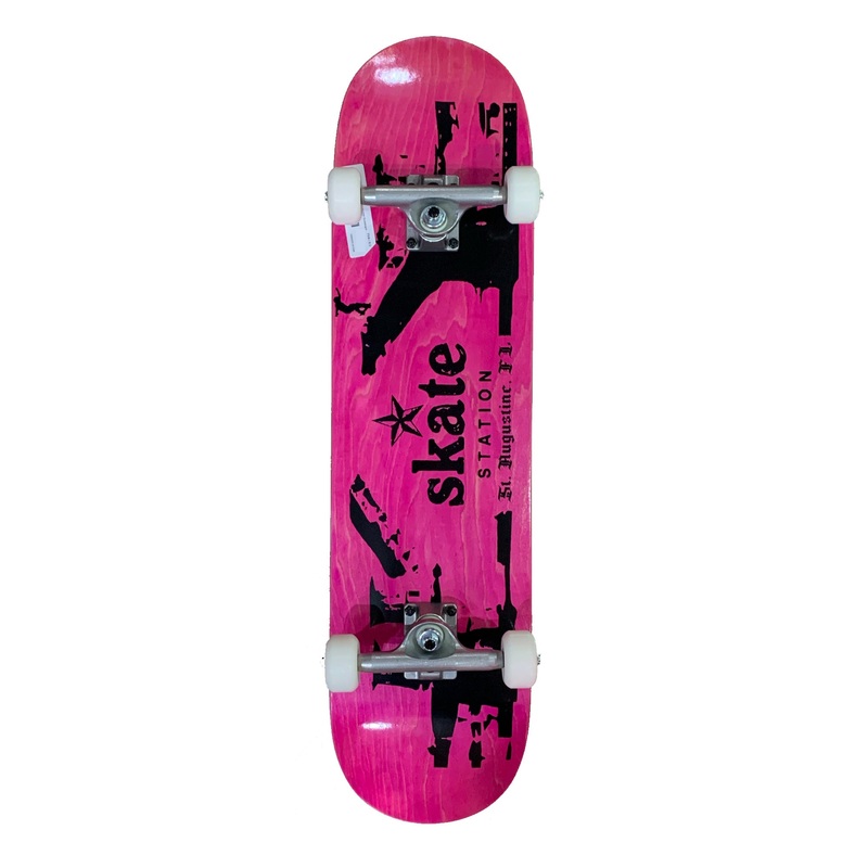 Skate Station Bridge Gap 8.25″ Complete Skateboard – Pink
