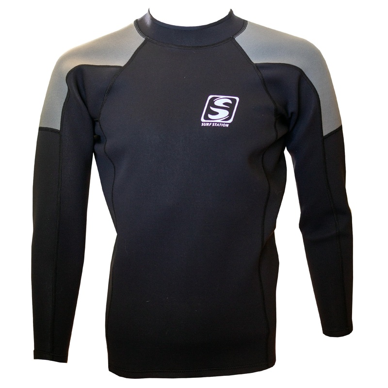 Surf Station 1mm Men’s Wetsuit Top – Black/Grey