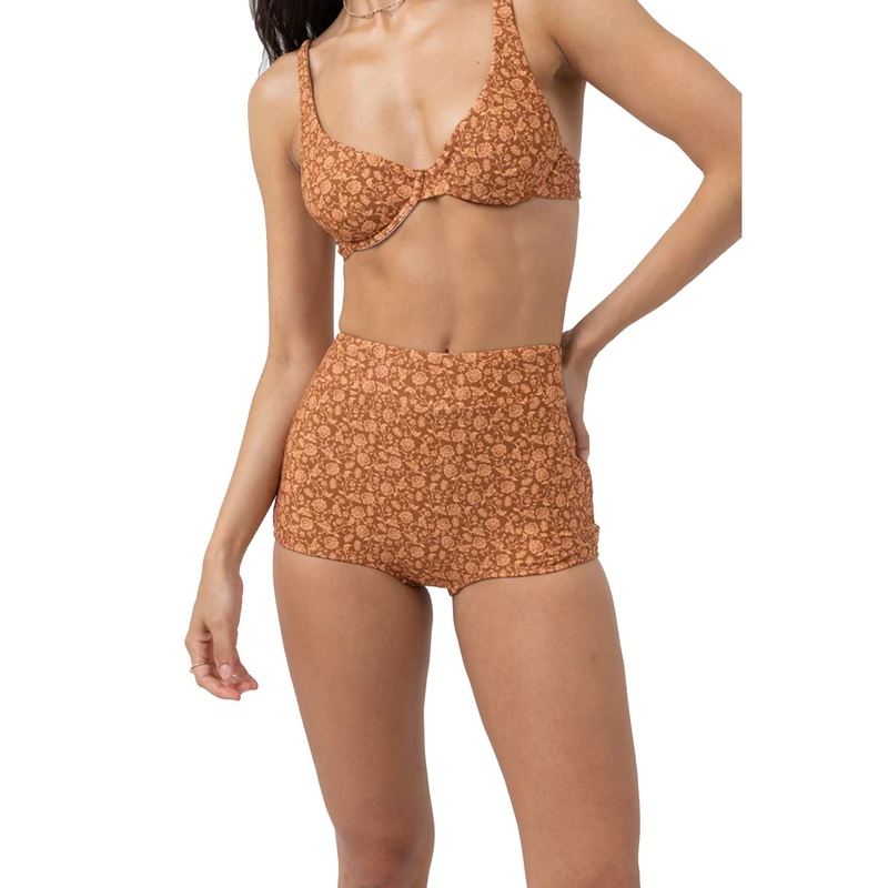 Rhythm Nazare Paisley Surf Women’s Bikini Bottoms – Cafe